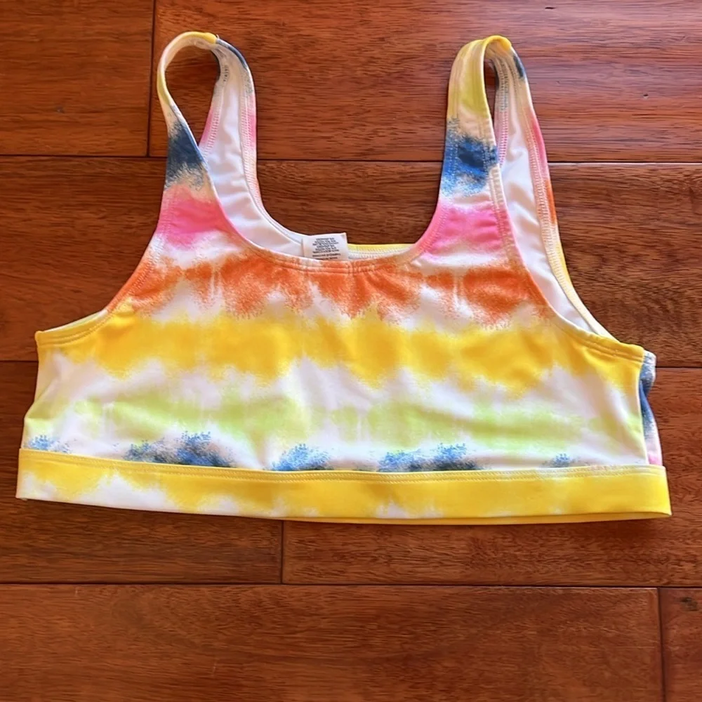 Melrose and Market Girls Size 16 Colorful Square Neck Bikini Top